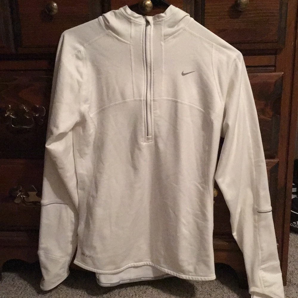 Nike dri-fit white running reflective jacket